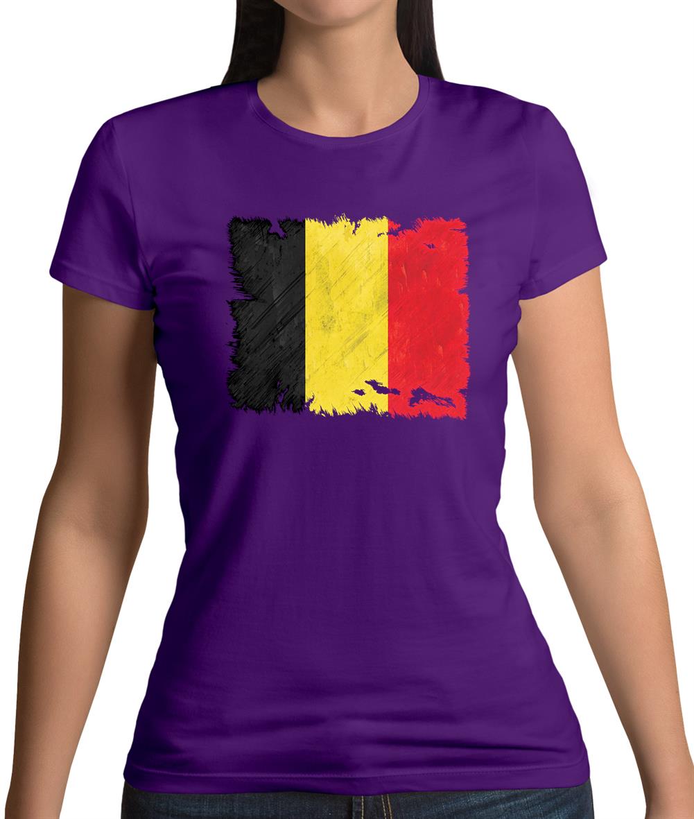Belgium Grunge Style Flag Womens T-Shirt Belgium Grunge Style Flag Womens T-Shirt