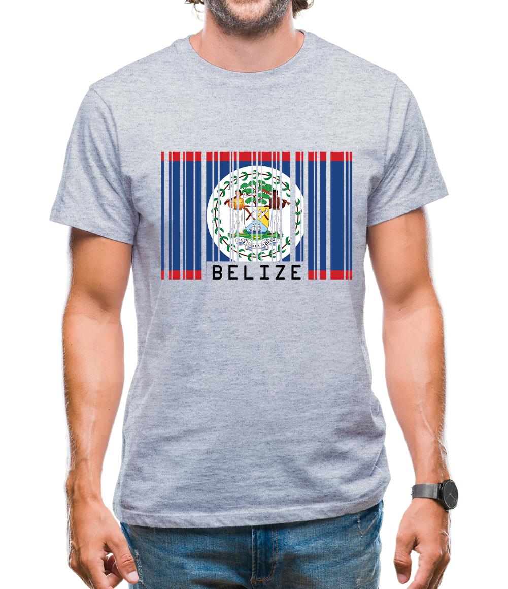 Belize Barcode Style Flag Mens T-Shirt Belize Barcode Style Flag Mens T-Shirt