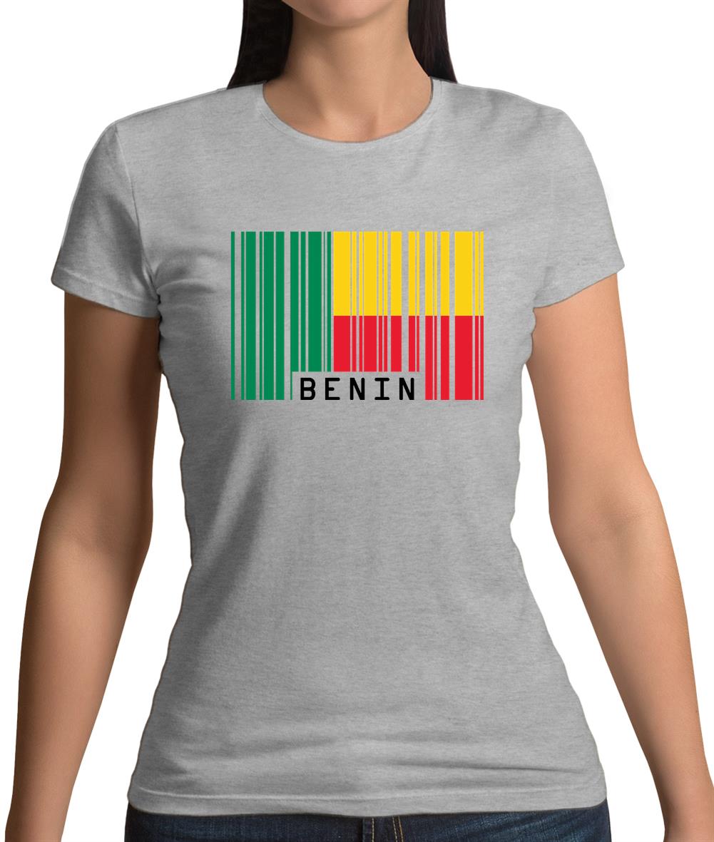 Benin Barcode Style Flag Womens T-Shirt Benin Barcode Style Flag Womens T-Shirt