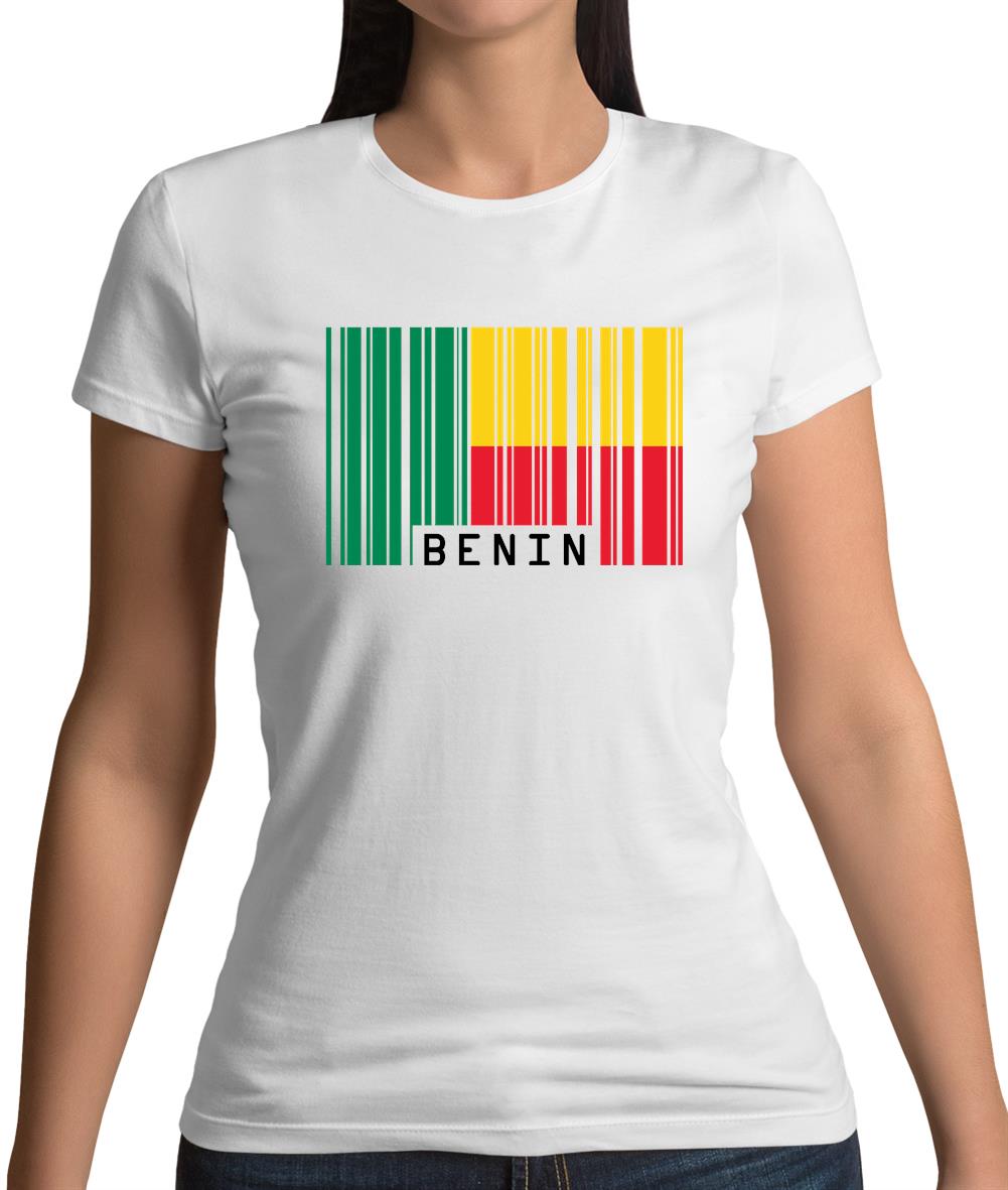 Benin Barcode Style Flag Womens T-Shirt Benin Barcode Style Flag Womens T-Shirt