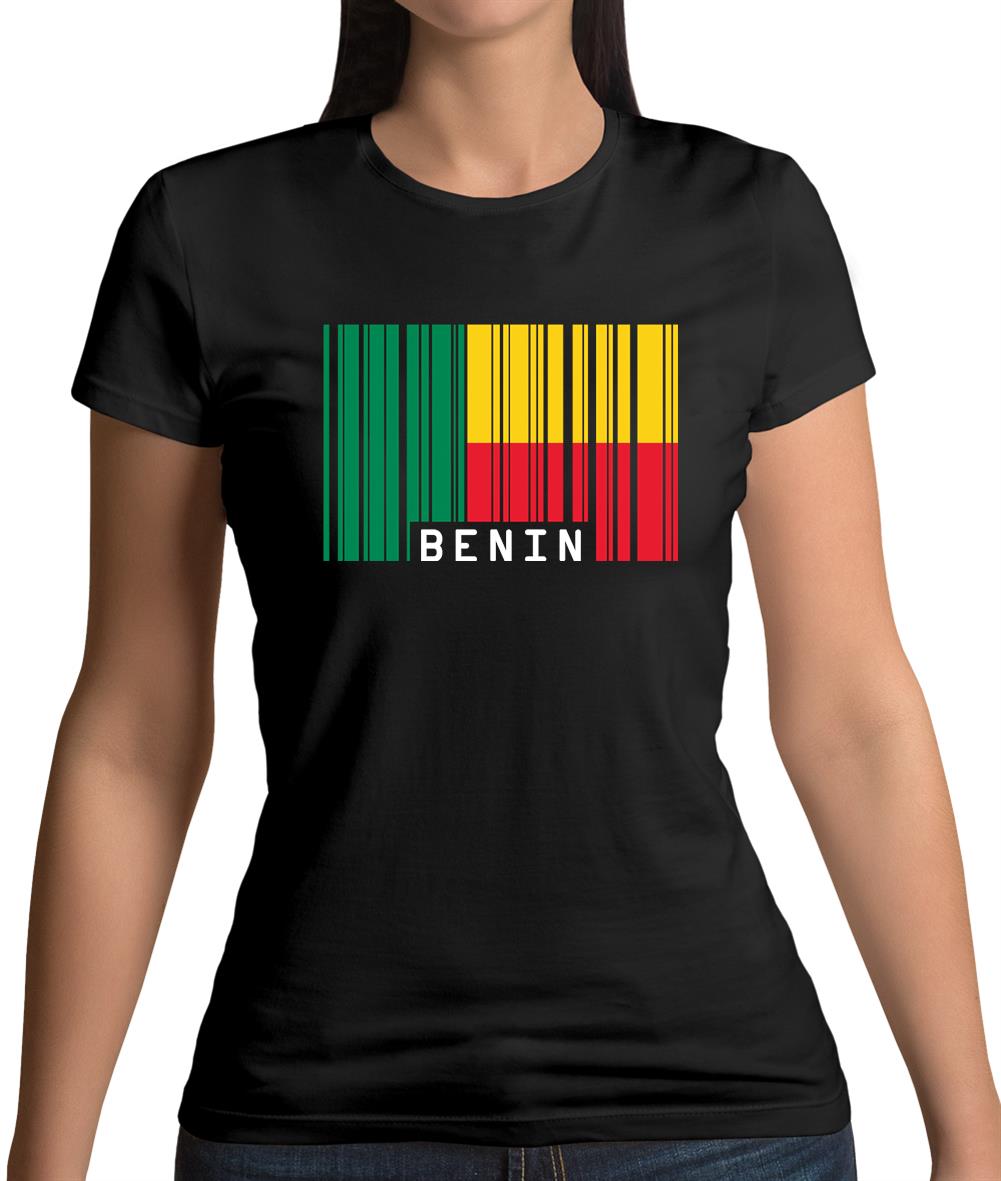 Benin Barcode Style Flag Womens T-Shirt Benin Barcode Style Flag Womens T-Shirt