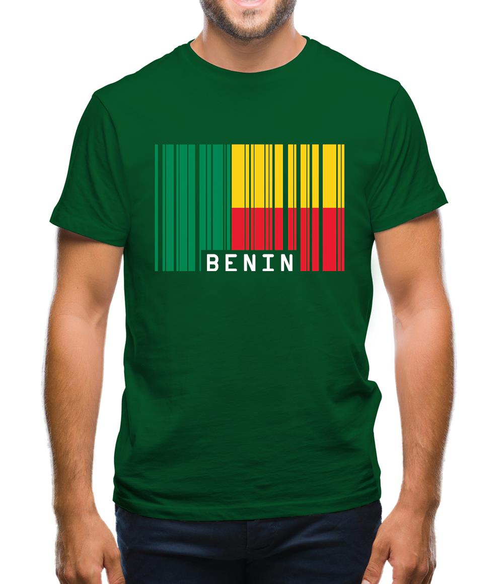 Benin Barcode Style Flag Mens T-Shirt Benin Barcode Style Flag Mens T-Shirt