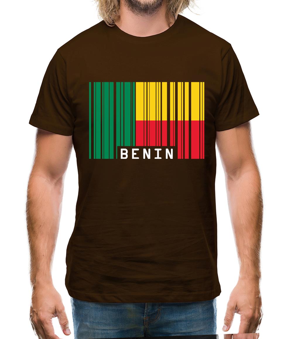 Benin Barcode Style Flag Mens T-Shirt Benin Barcode Style Flag Mens T-Shirt