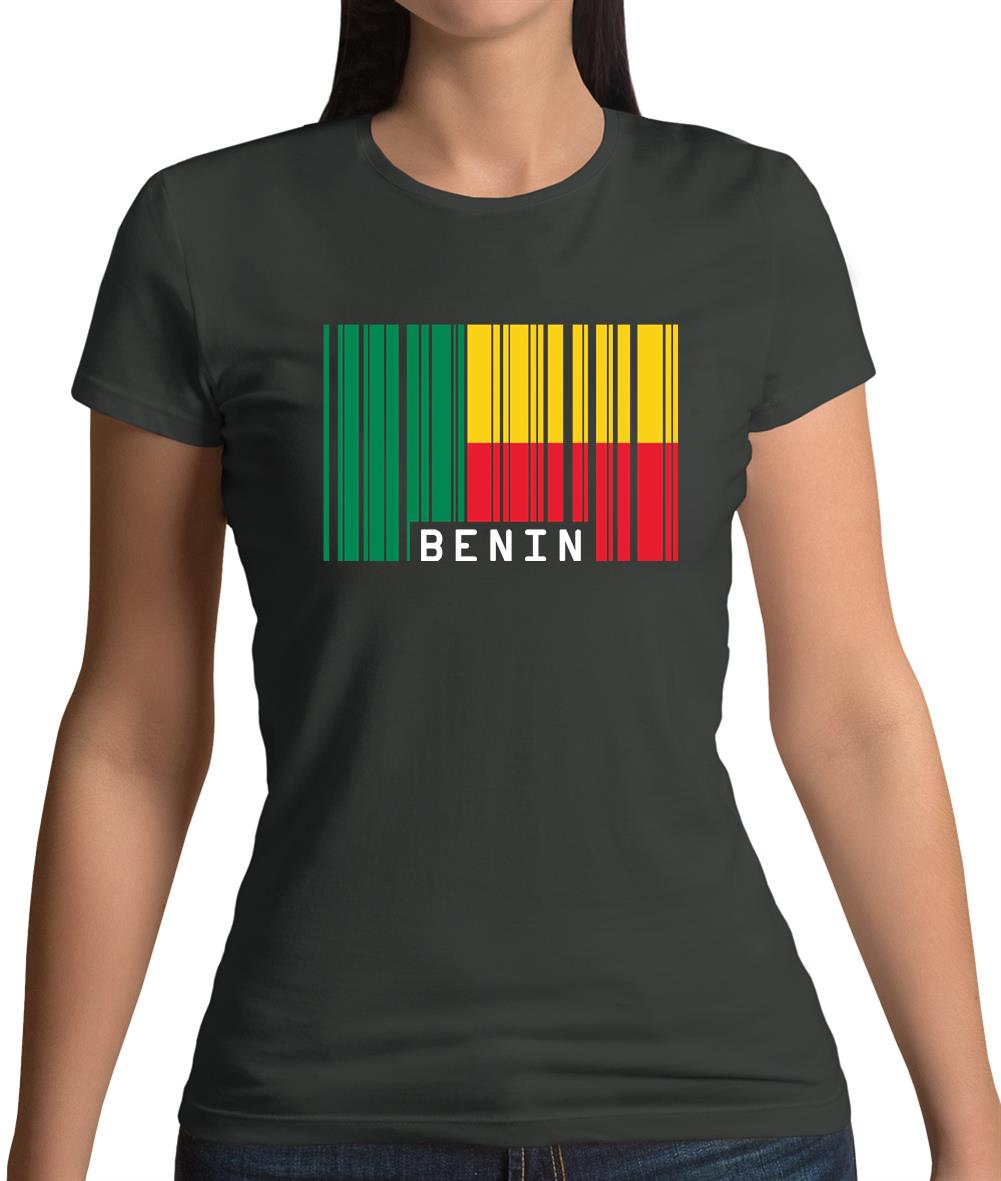 Benin Barcode Style Flag Womens T-Shirt Benin Barcode Style Flag Womens T-Shirt