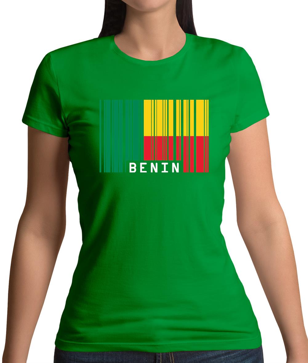 Benin Barcode Style Flag Womens T-Shirt Benin Barcode Style Flag Womens T-Shirt