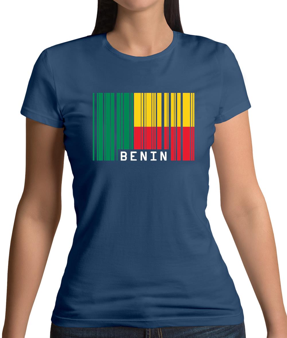 Benin Barcode Style Flag Womens T-Shirt Benin Barcode Style Flag Womens T-Shirt