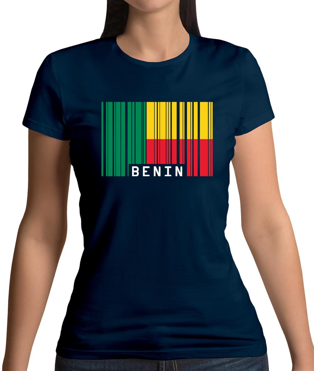 Benin Barcode Style Flag Womens T-Shirt Benin Barcode Style Flag Womens T-Shirt