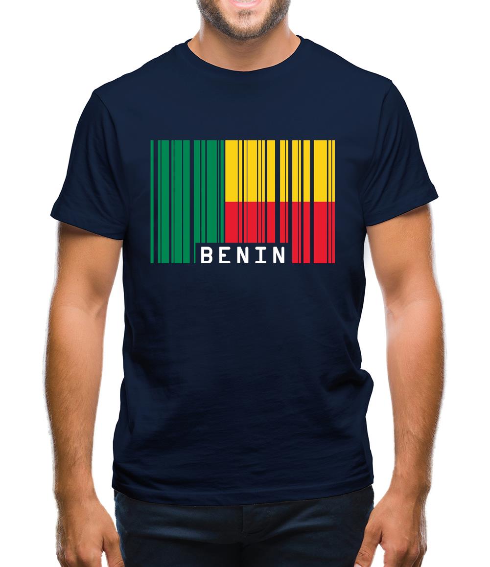 Benin Barcode Style Flag Mens T-Shirt Benin Barcode Style Flag Mens T-Shirt