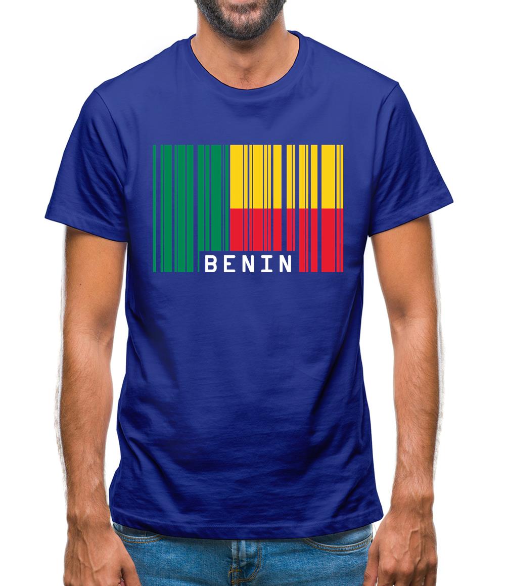 Benin Barcode Style Flag Mens T-Shirt Benin Barcode Style Flag Mens T-Shirt