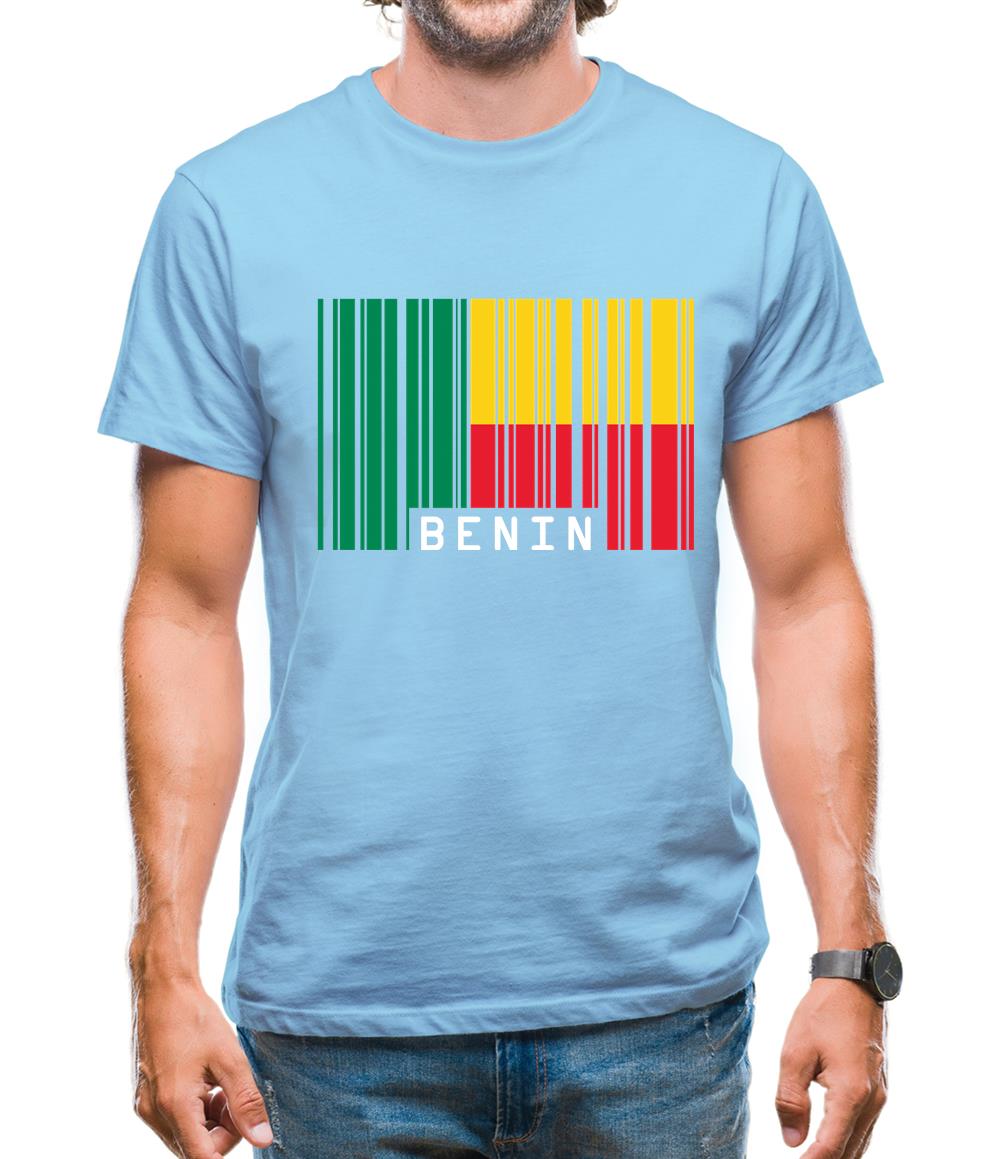 Benin Barcode Style Flag Mens T-Shirt Benin Barcode Style Flag Mens T-Shirt