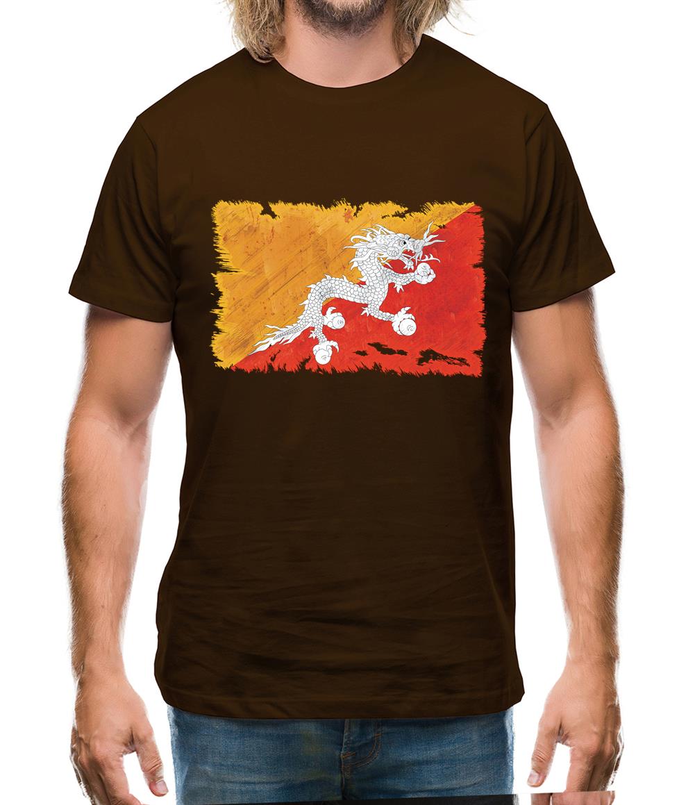 Bhutan Grunge Style Flag Mens T-Shirt Bhutan Grunge Style Flag Mens T-Shirt