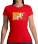 Bhutan Grunge Style Flag Womens T-Shirt Bhutan Grunge Style Flag Womens T-Shirt