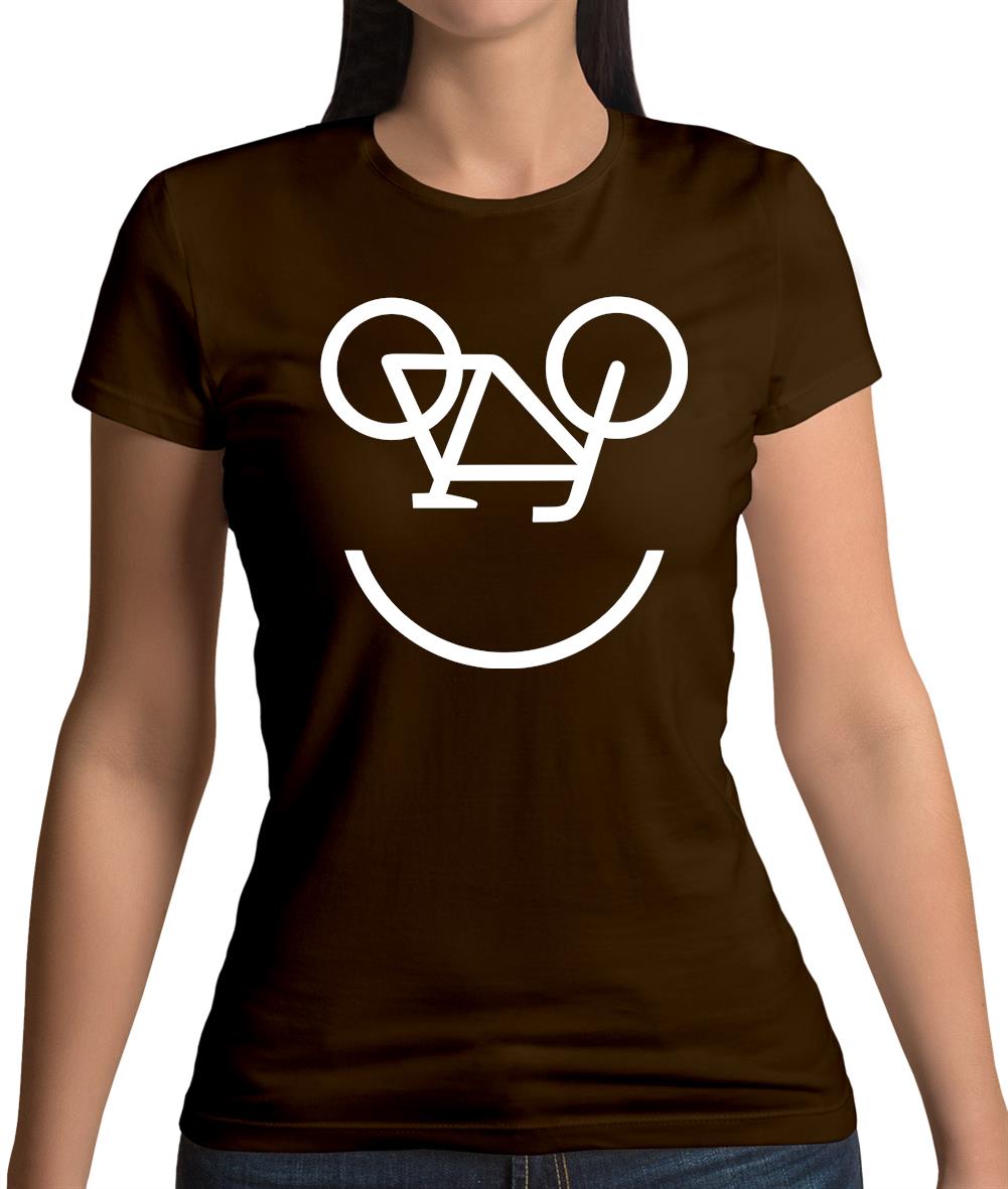 Bicycle Smiley Face Womens T-Shirt Bicycle Smiley Face Womens T-Shirt