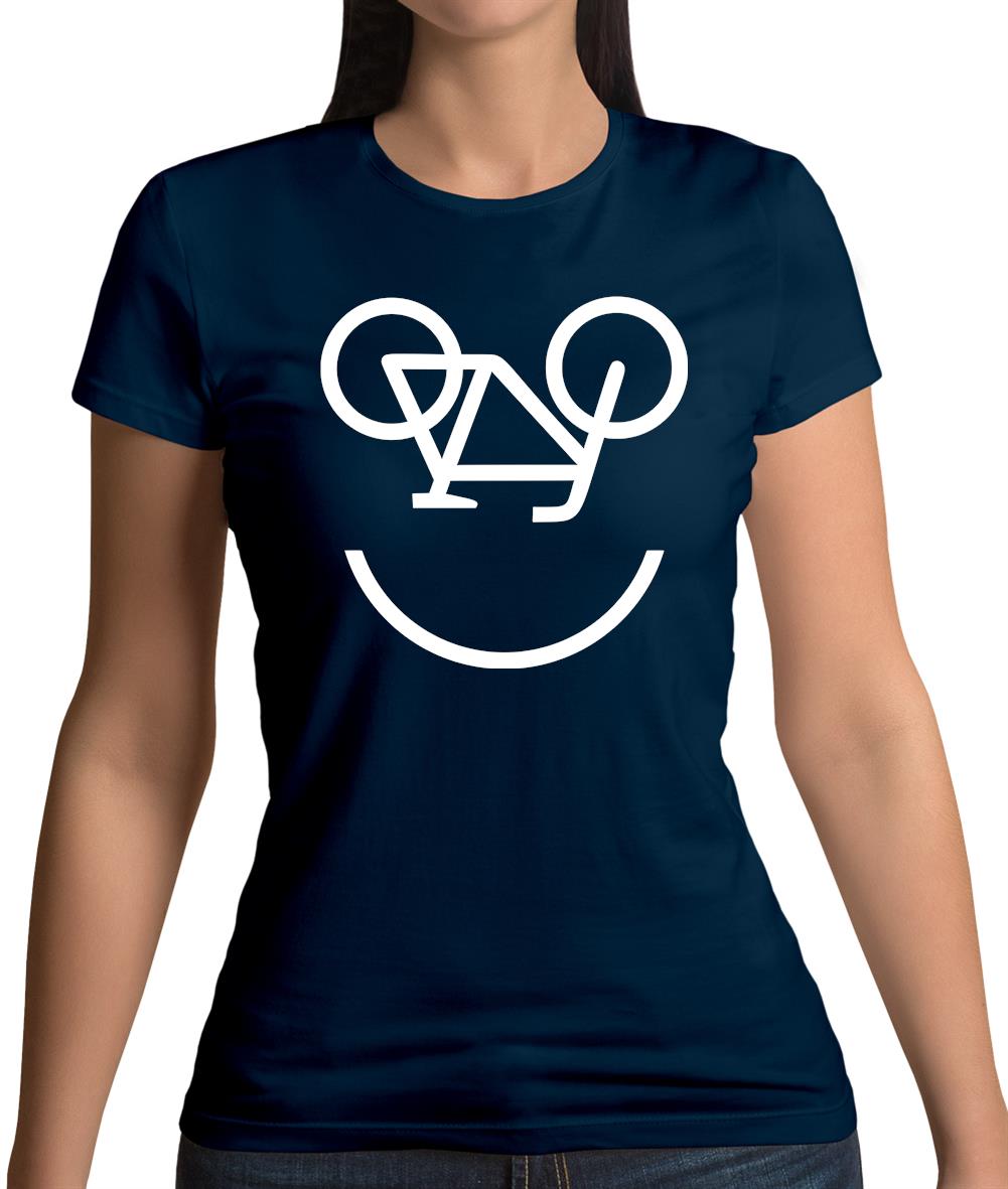 Bicycle Smiley Face Womens T-Shirt Bicycle Smiley Face Womens T-Shirt