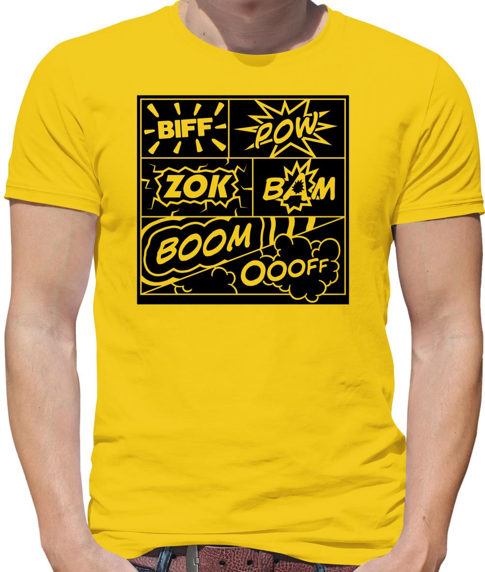 Biff Pow Bam Comic book Mens T-Shirt Biff Pow Bam Comic book Mens T-Shirt