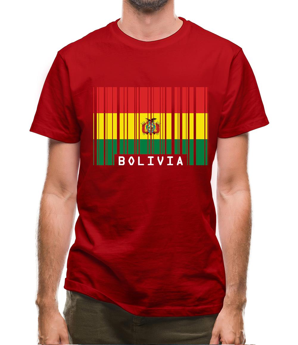 Bolivia Barcode Style Flag Mens T-Shirt Bolivia Barcode Style Flag Mens T-Shirt