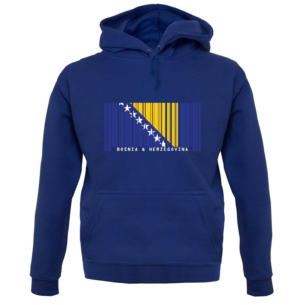 Bosnia And Herzegovina Barcode Style Flag unisex hoodie Bosnia And Herzegovina Barcode Style Flag unisex hoodie