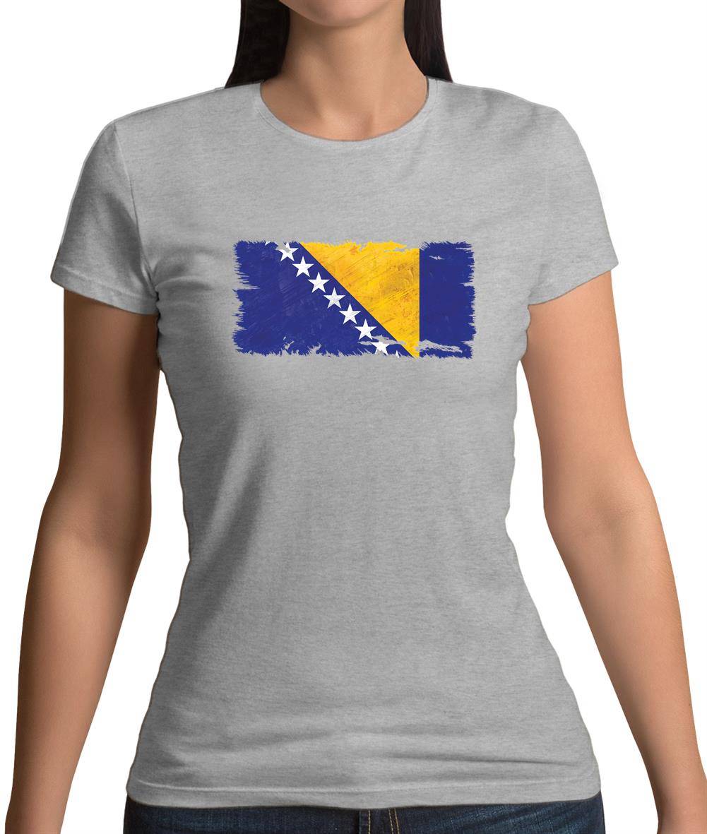 Bosnia And Herzegovina Grunge Style Flag Womens T-Shirt Bosnia And Herzegovina Grunge Style Flag Womens T-Shirt