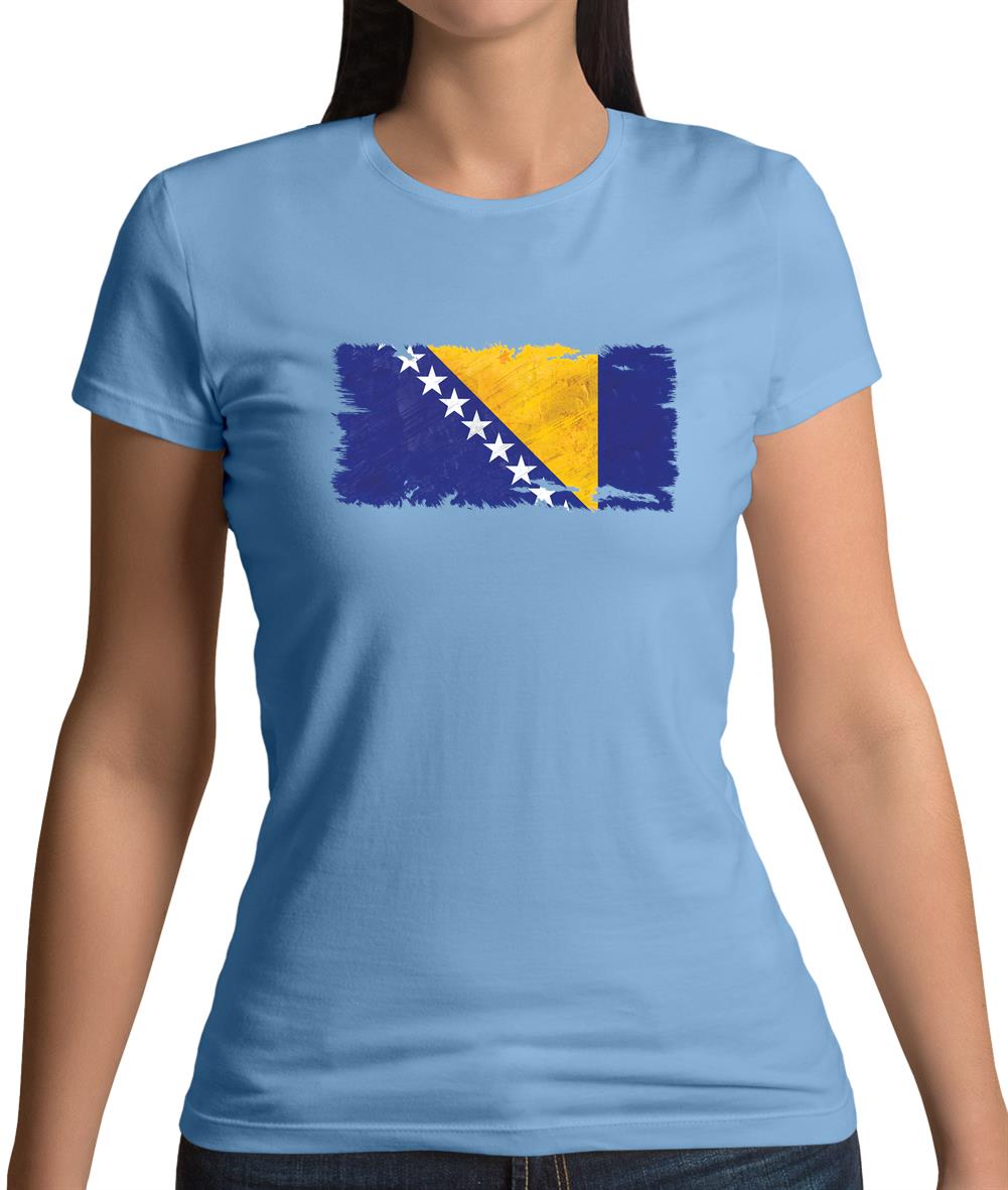 Bosnia And Herzegovina Grunge Style Flag Womens T-Shirt Bosnia And Herzegovina Grunge Style Flag Womens T-Shirt