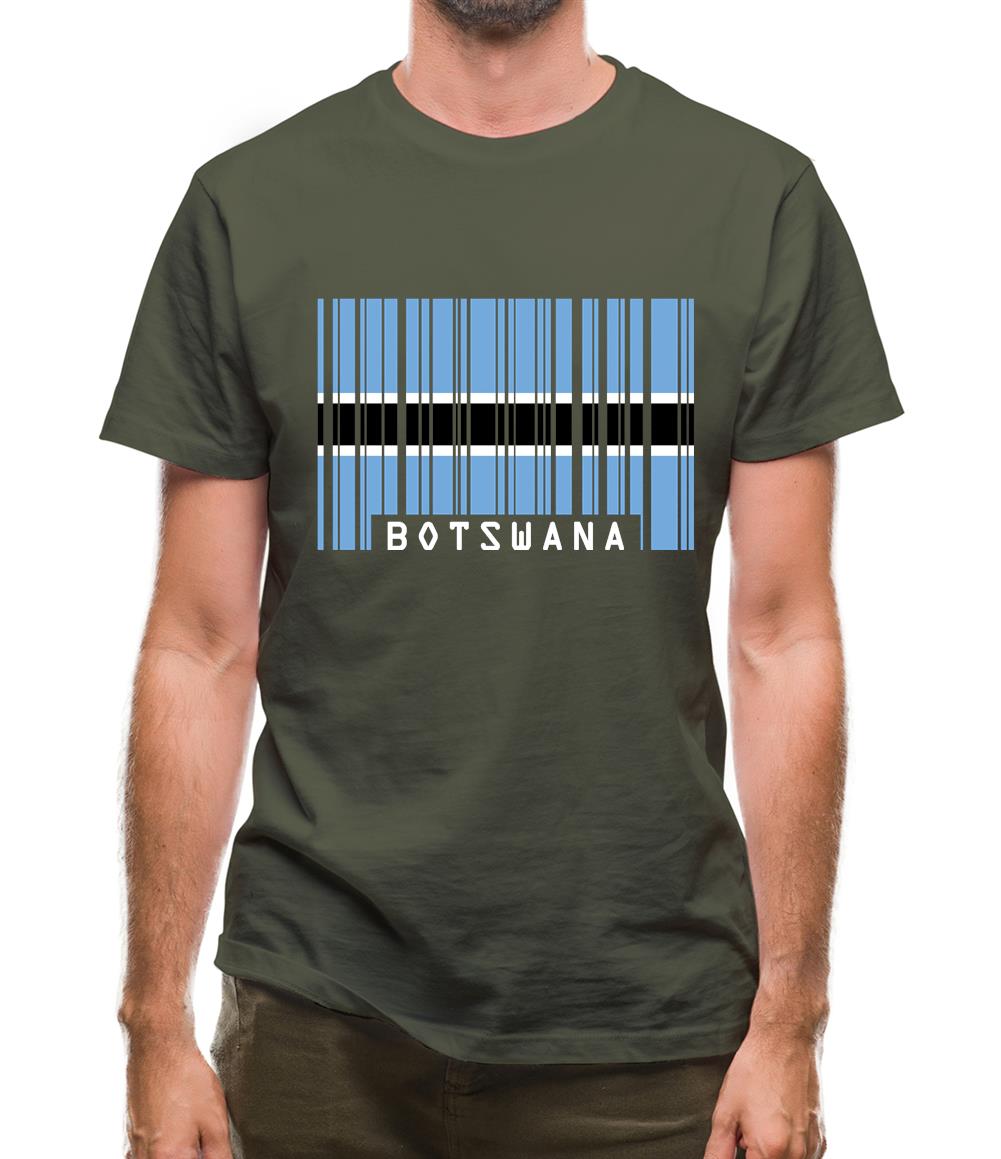 Botswana Barcode Style Flag Mens T-Shirt Botswana Barcode Style Flag Mens T-Shirt