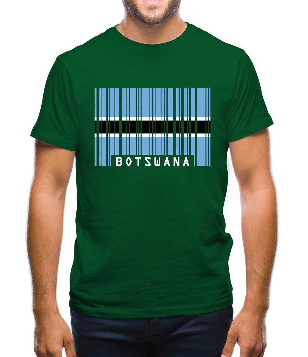 Botswana Barcode Style Flag Mens T-Shirt Botswana Barcode Style Flag Mens T-Shirt