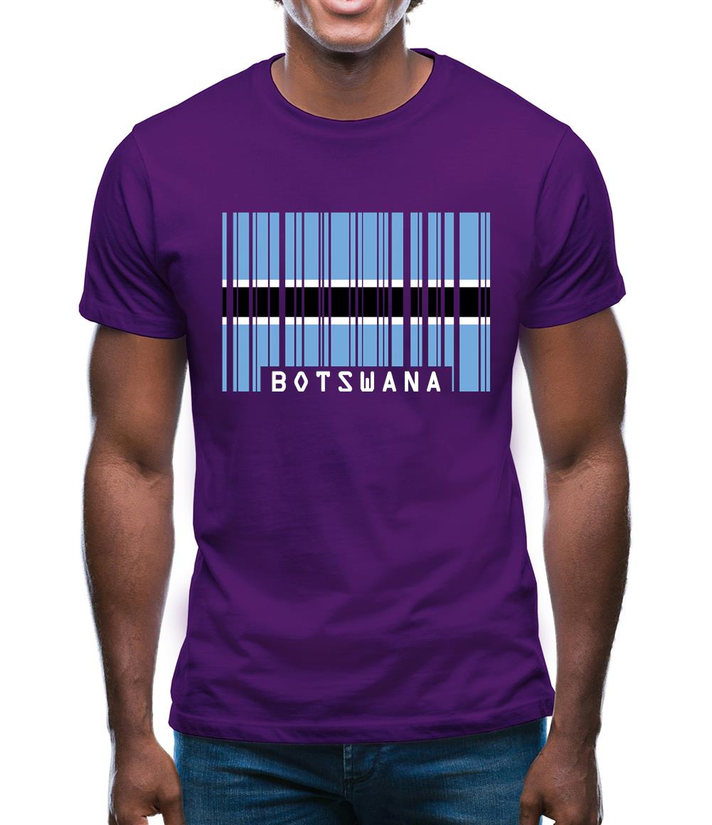 Botswana Barcode Style Flag Mens T-Shirt Botswana Barcode Style Flag Mens T-Shirt