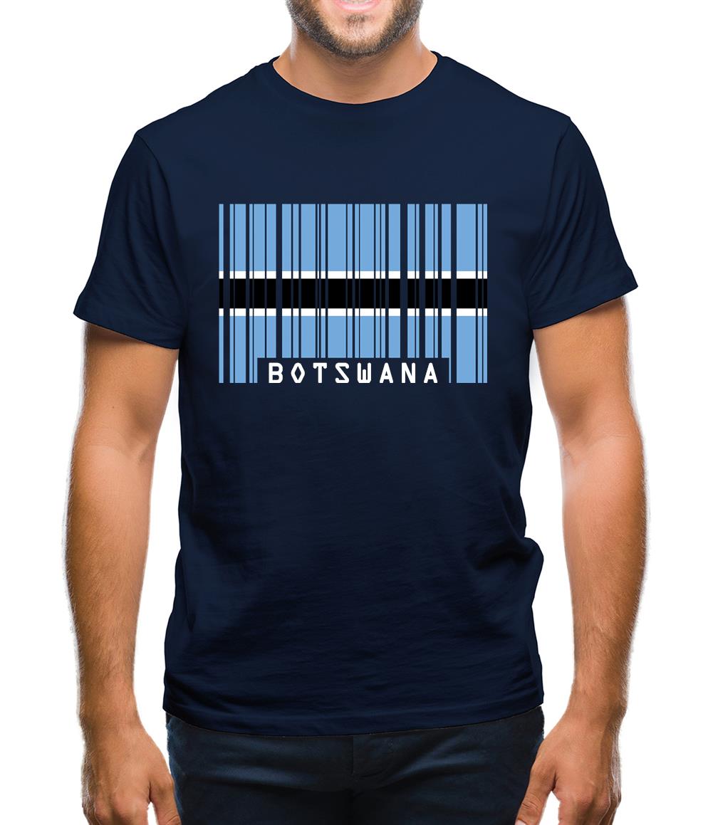 Botswana Barcode Style Flag Mens T-Shirt Botswana Barcode Style Flag Mens T-Shirt