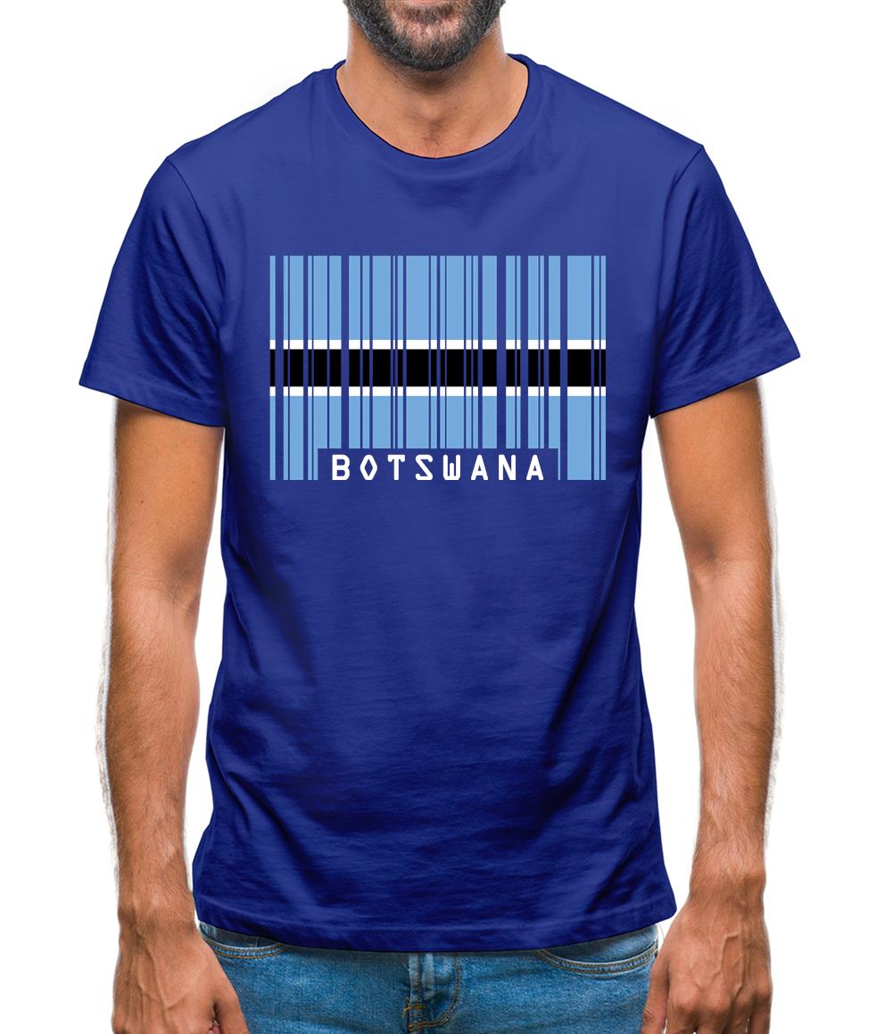Botswana Barcode Style Flag Mens T-Shirt Botswana Barcode Style Flag Mens T-Shirt