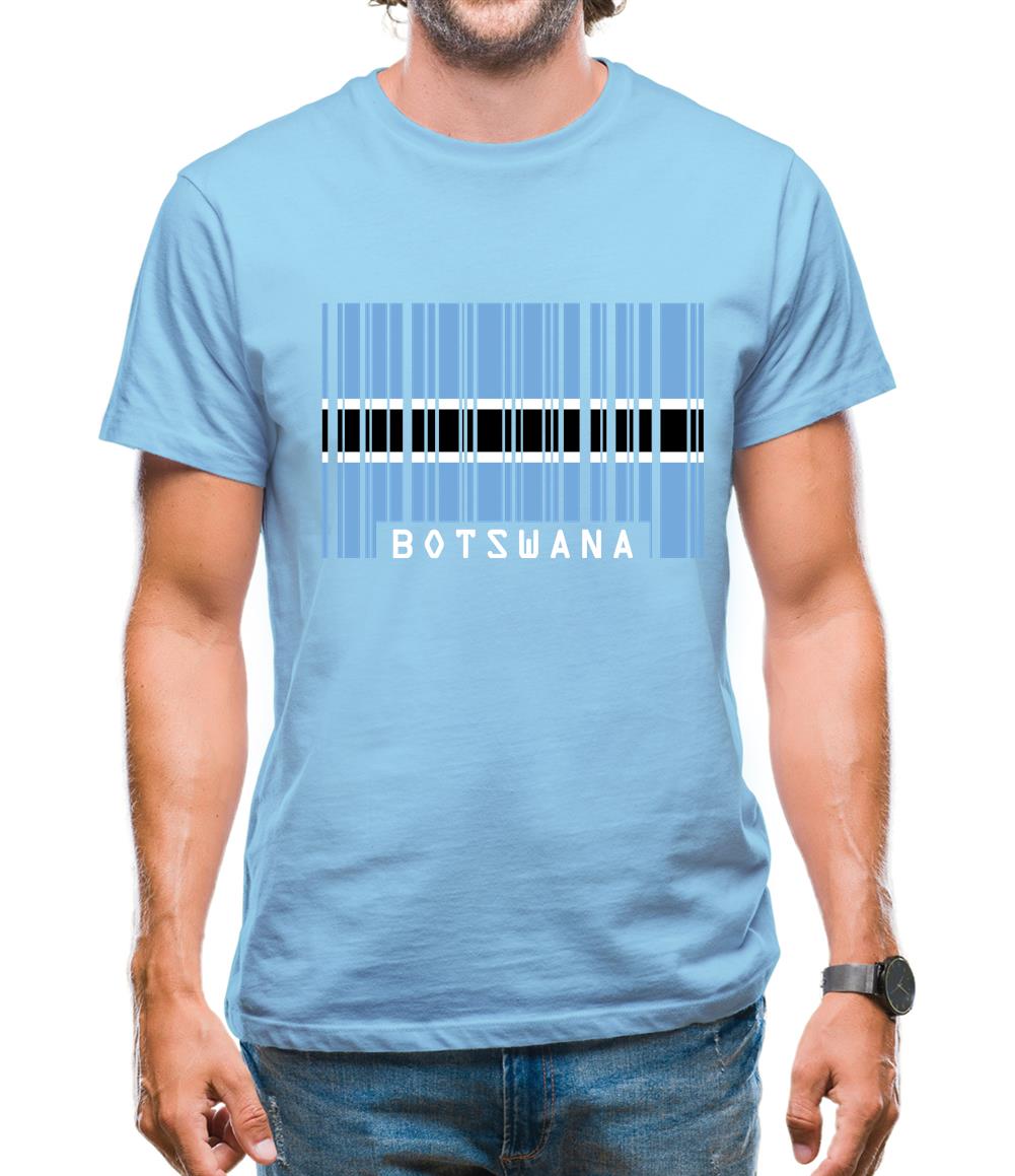 Botswana Barcode Style Flag Mens T-Shirt Botswana Barcode Style Flag Mens T-Shirt