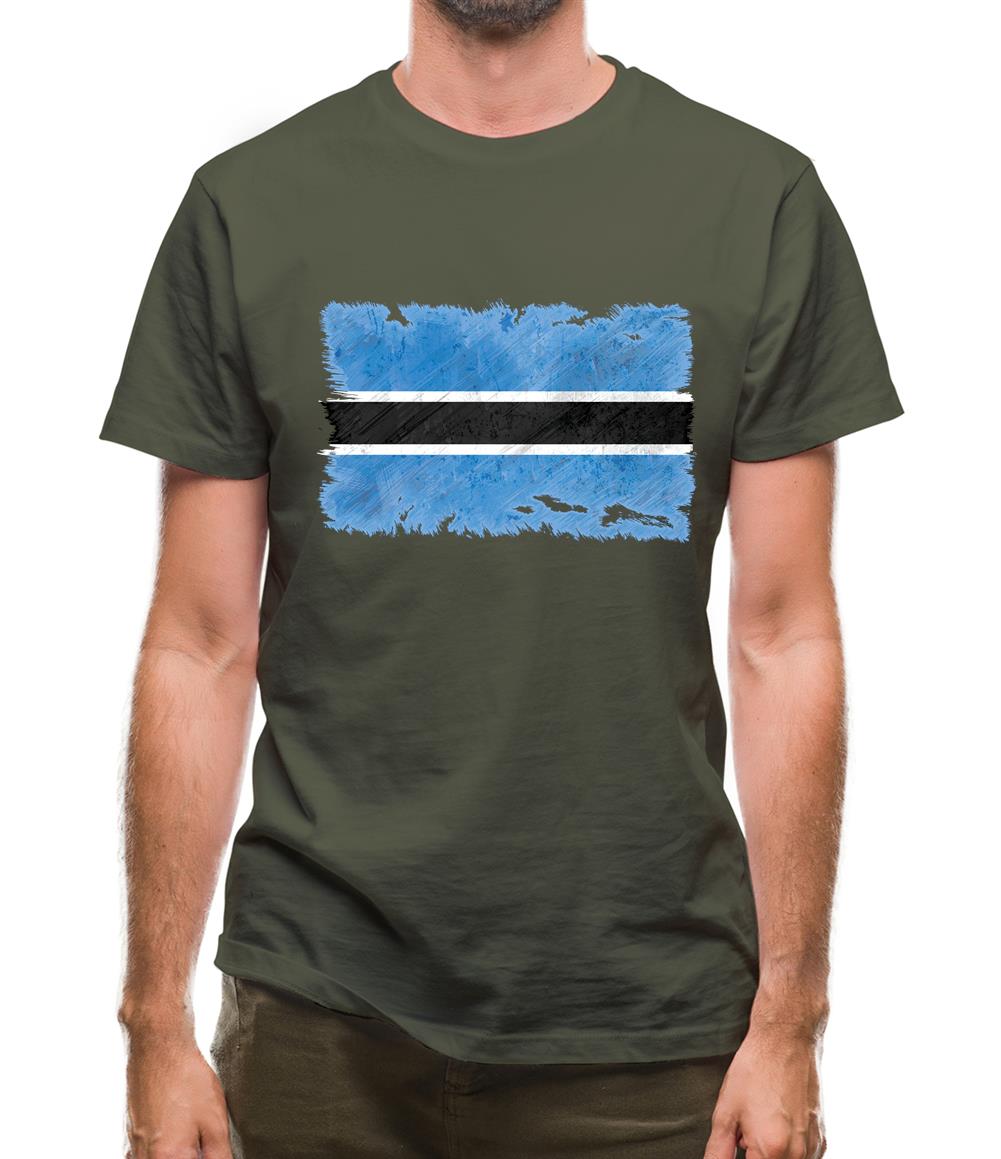Botswana Grunge Style Flag Mens T-Shirt Botswana Grunge Style Flag Mens T-Shirt