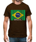 Brazil Barcode Style Flag Mens T-Shirt Brazil Barcode Style Flag Mens T-Shirt
