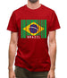 Brazil Barcode Style Flag Mens T-Shirt Brazil Barcode Style Flag Mens T-Shirt