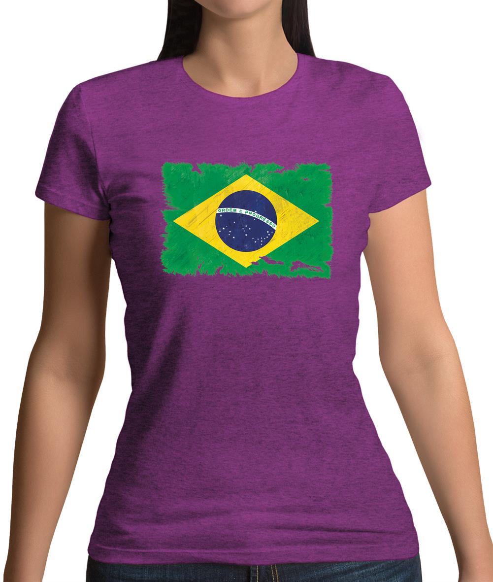 Brazil Grunge Style Flag Womens T-Shirt Brazil Grunge Style Flag Womens T-Shirt