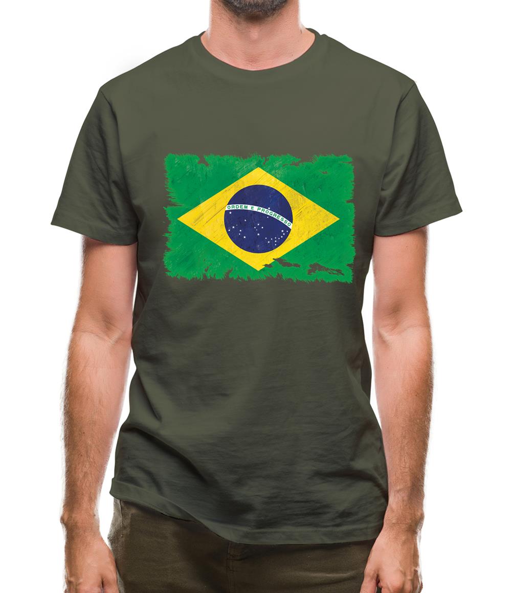 Brazil Grunge Style Flag Mens T-Shirt Brazil Grunge Style Flag Mens T-Shirt