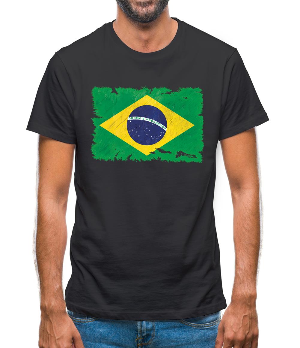 Brazil Grunge Style Flag Mens T-Shirt Brazil Grunge Style Flag Mens T-Shirt