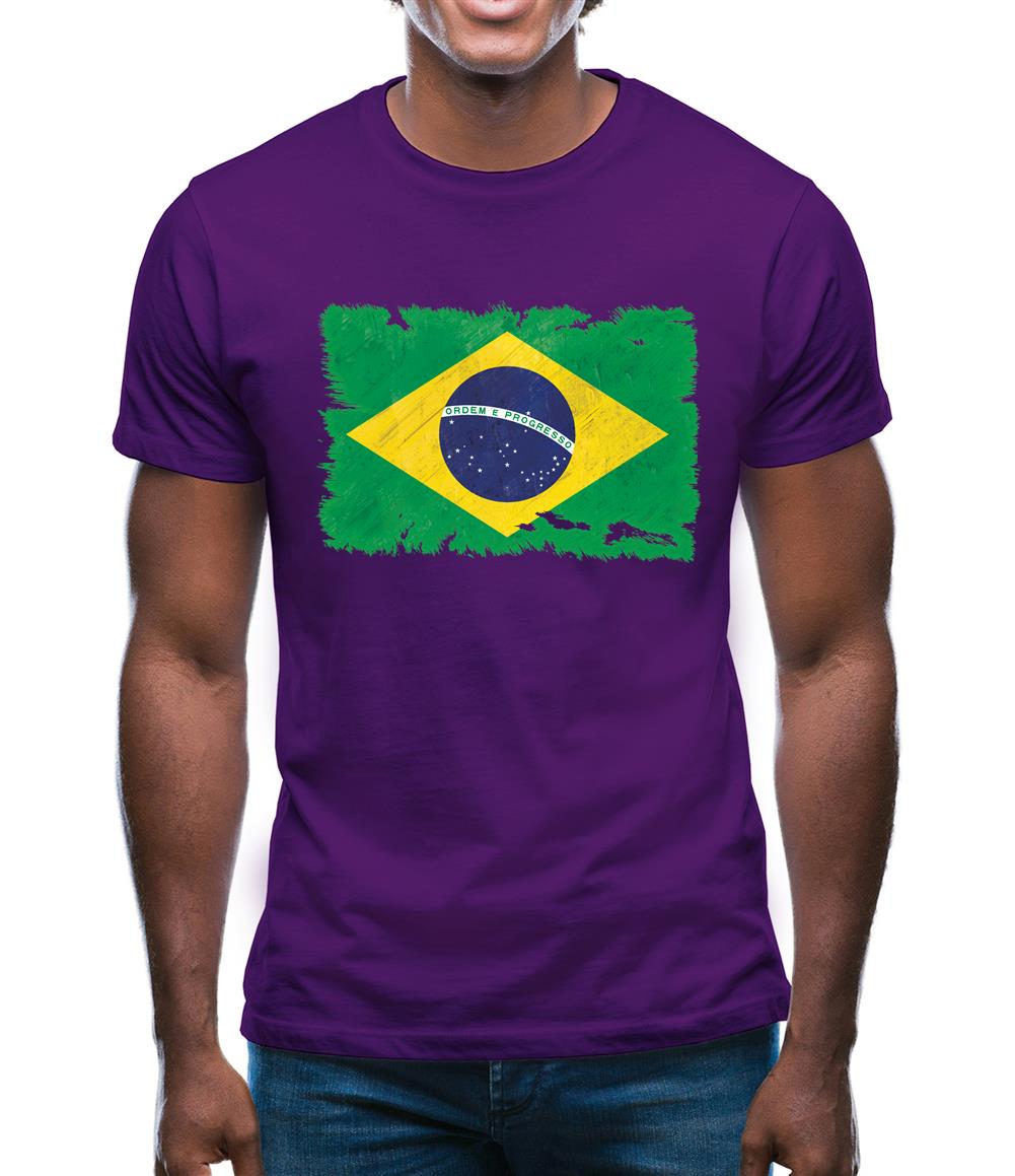 Brazil Grunge Style Flag Mens T-Shirt Brazil Grunge Style Flag Mens T-Shirt