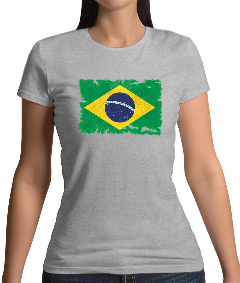 Brazil Grunge Style Flag Womens T-Shirt Brazil Grunge Style Flag Womens T-Shirt
