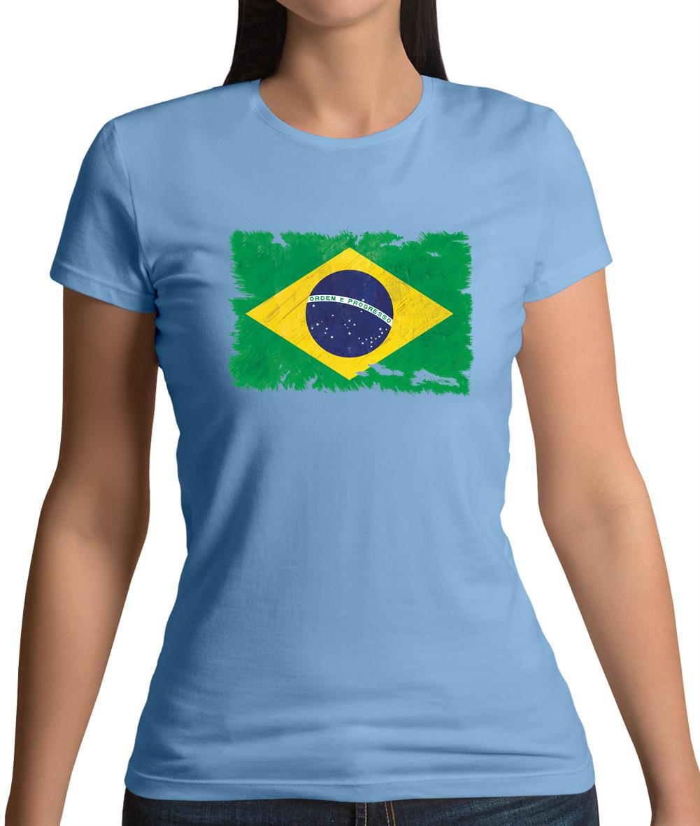Brazil Grunge Style Flag Womens T-Shirt Brazil Grunge Style Flag Womens T-Shirt