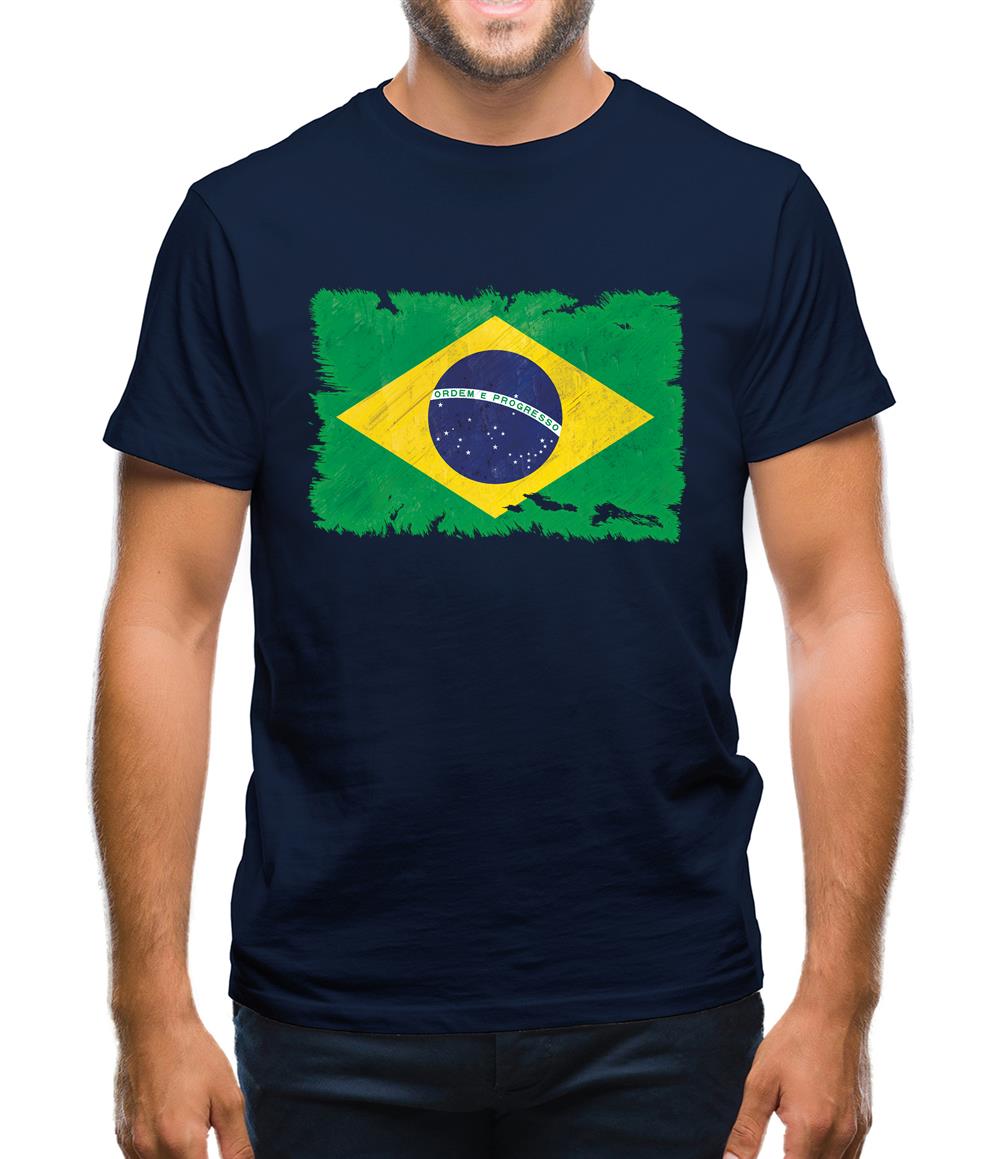 Brazil Grunge Style Flag Mens T-Shirt Brazil Grunge Style Flag Mens T-Shirt