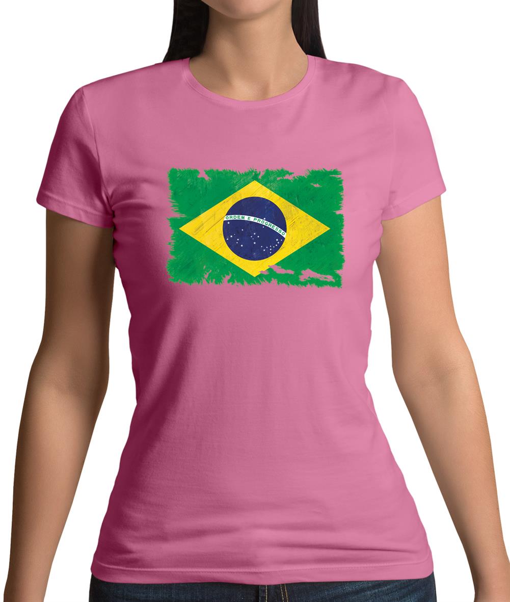 Brazil Grunge Style Flag Womens T-Shirt Brazil Grunge Style Flag Womens T-Shirt