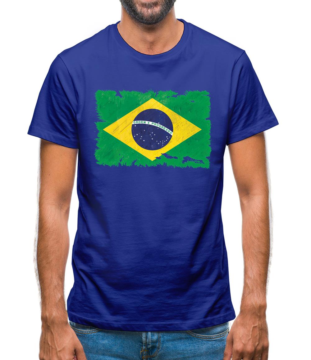 Brazil Grunge Style Flag Mens T-Shirt Brazil Grunge Style Flag Mens T-Shirt