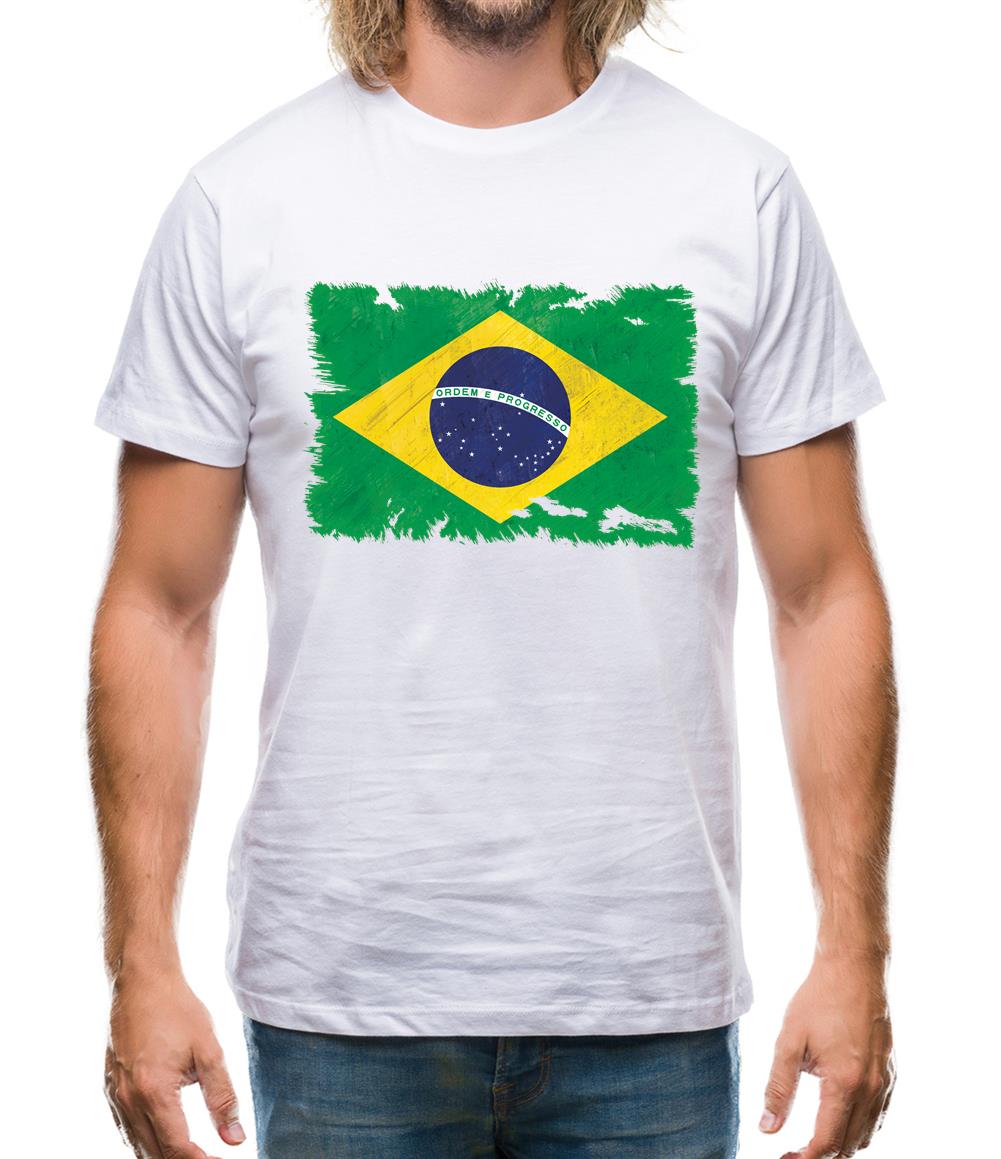 Brazil Grunge Style Flag Mens T-Shirt Brazil Grunge Style Flag Mens T-Shirt