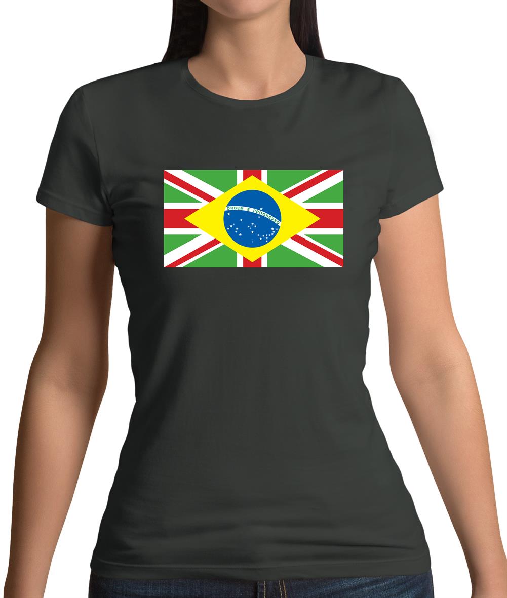 Brazil Union Jack Flag Womens T-Shirt Brazil Union Jack Flag Womens T-Shirt