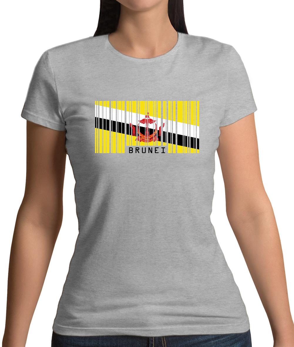 Brunei Barcode Style Flag Womens T-Shirt Brunei Barcode Style Flag Womens T-Shirt