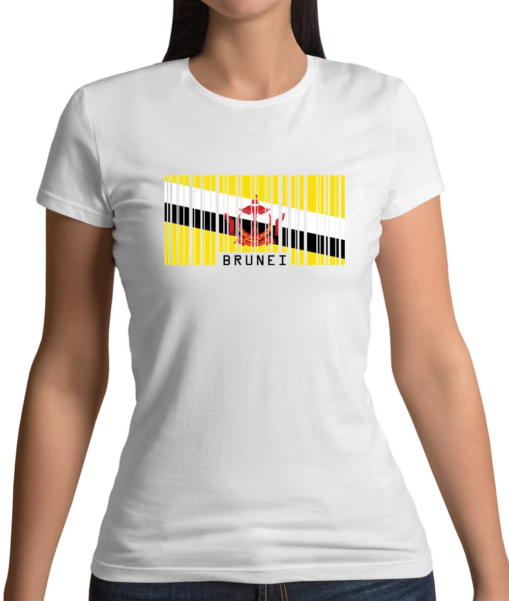 Brunei Barcode Style Flag Womens T-Shirt Brunei Barcode Style Flag Womens T-Shirt
