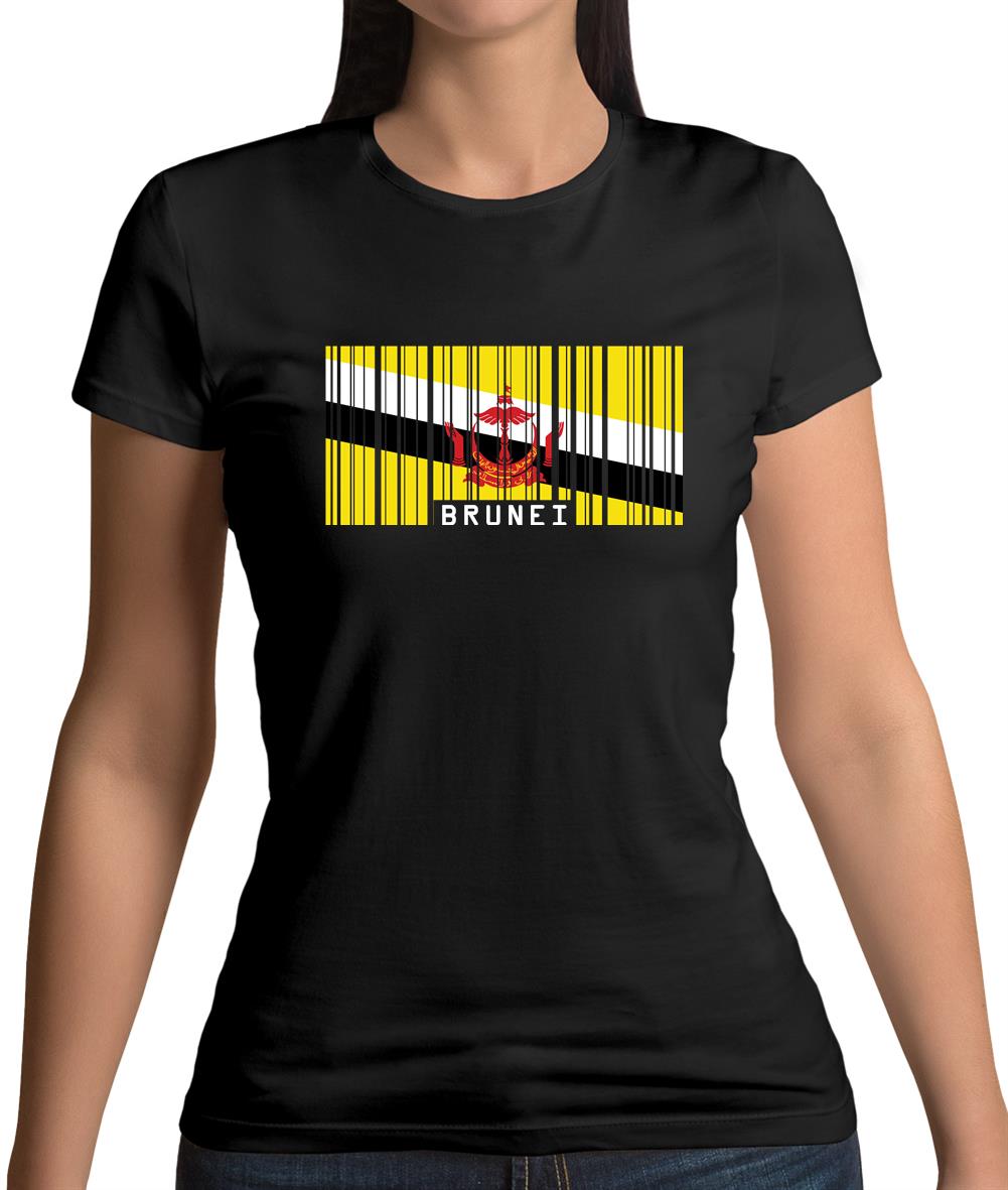 Brunei Barcode Style Flag Womens T-Shirt Brunei Barcode Style Flag Womens T-Shirt