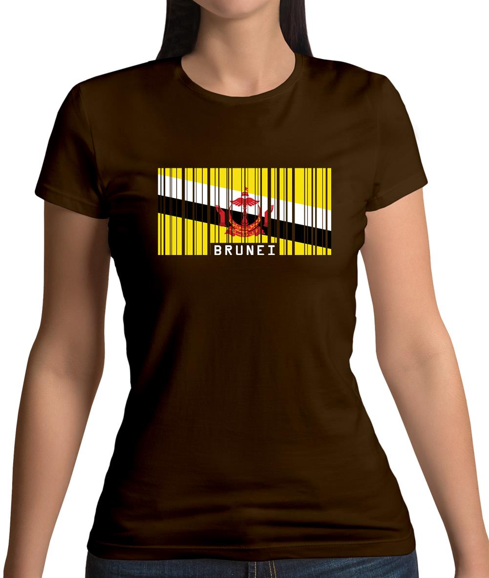 Brunei Barcode Style Flag Womens T-Shirt Brunei Barcode Style Flag Womens T-Shirt