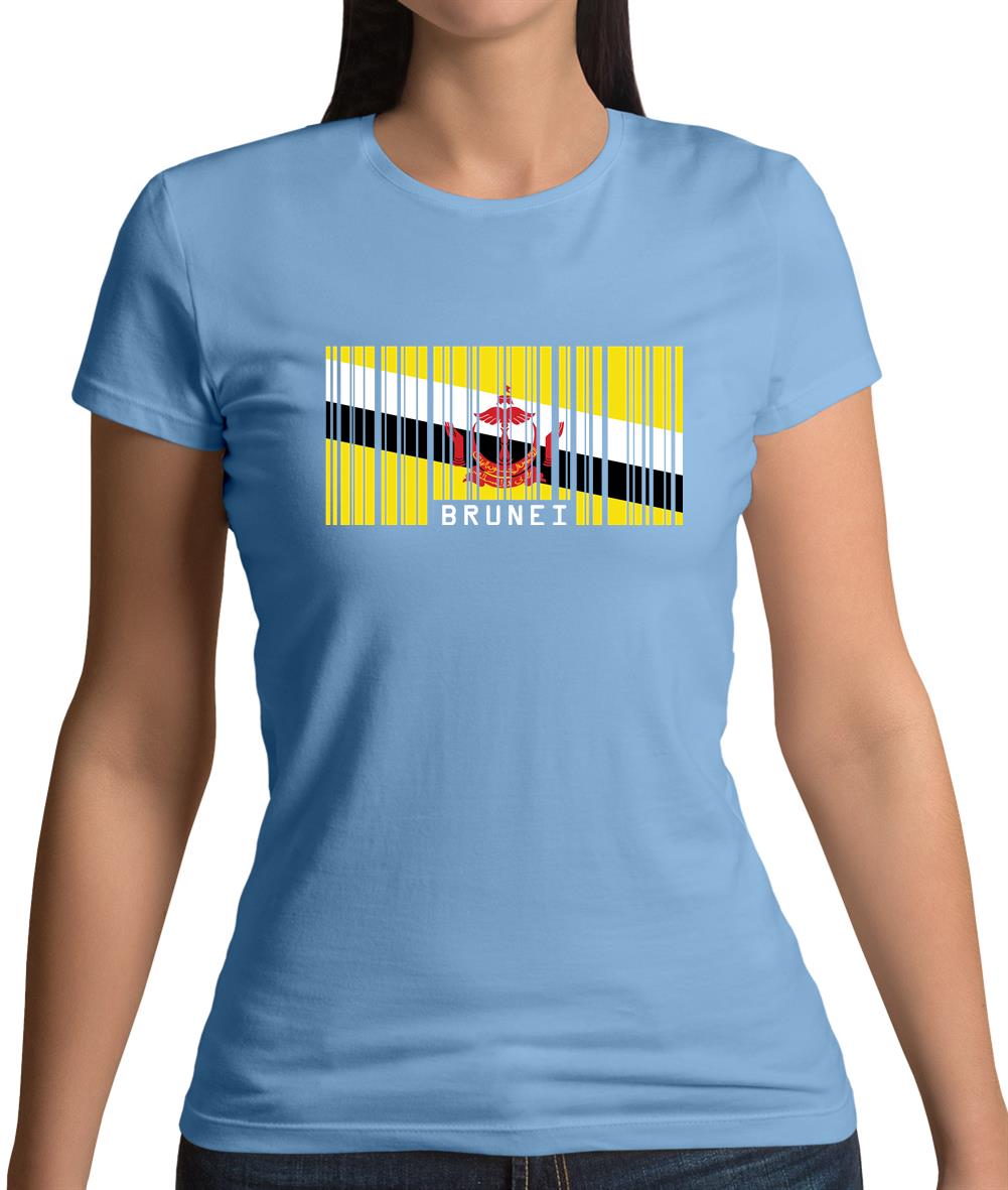 Brunei Barcode Style Flag Womens T-Shirt Brunei Barcode Style Flag Womens T-Shirt