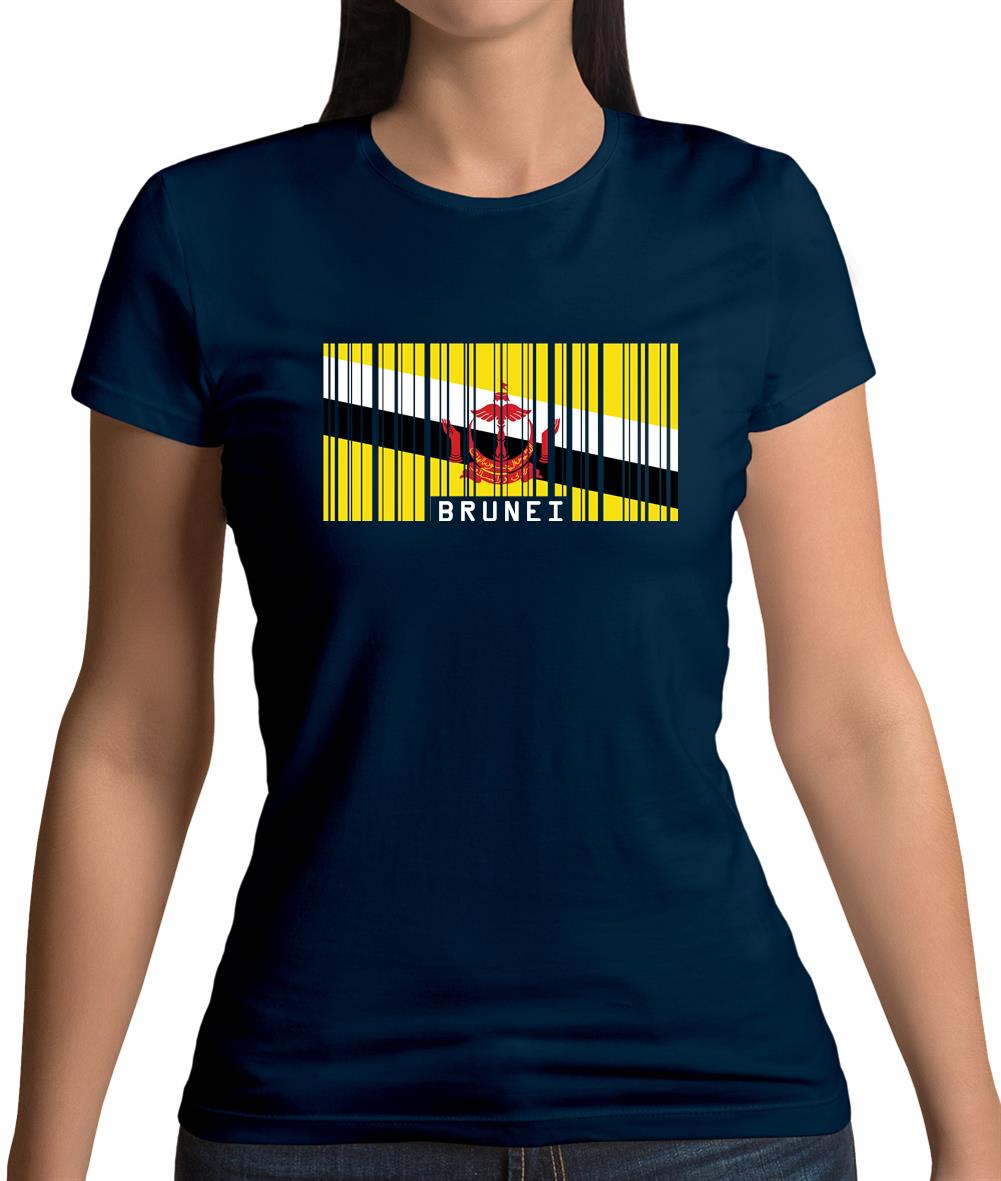 Brunei Barcode Style Flag Womens T-Shirt Brunei Barcode Style Flag Womens T-Shirt