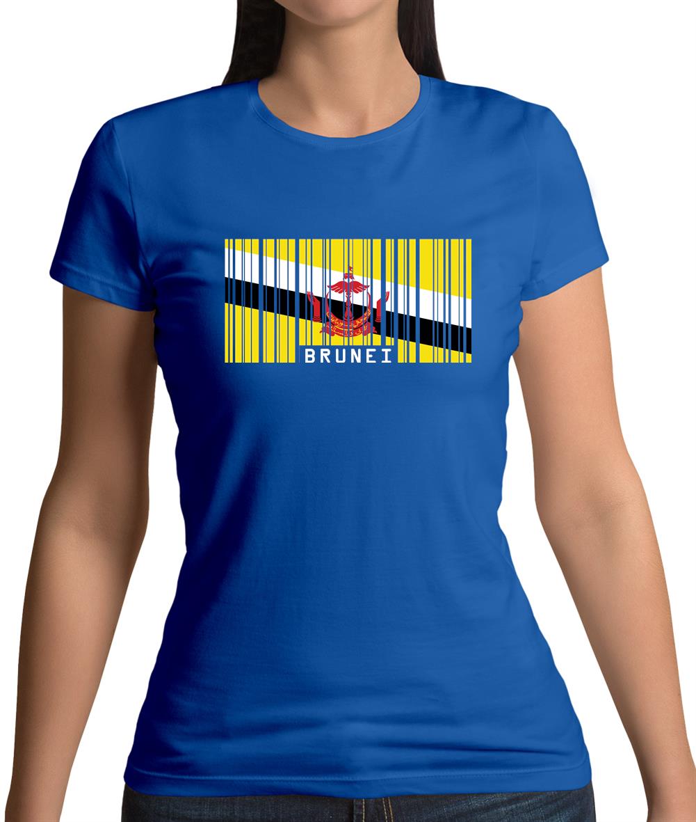 Brunei Barcode Style Flag Womens T-Shirt Brunei Barcode Style Flag Womens T-Shirt